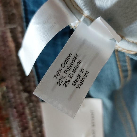 Lane Bryant NWT Light Wash Paint Splatter Signature Fit Boyfriend Capri Jeans 18 - Picture 14 of 15